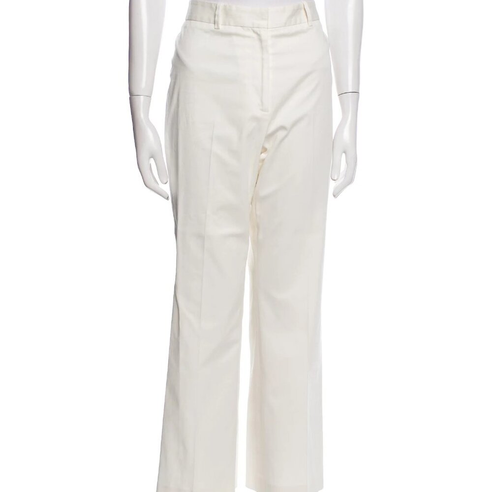 Pre-Loved Nili Lotan Cream Twill Wide Leg Pant - Size 6